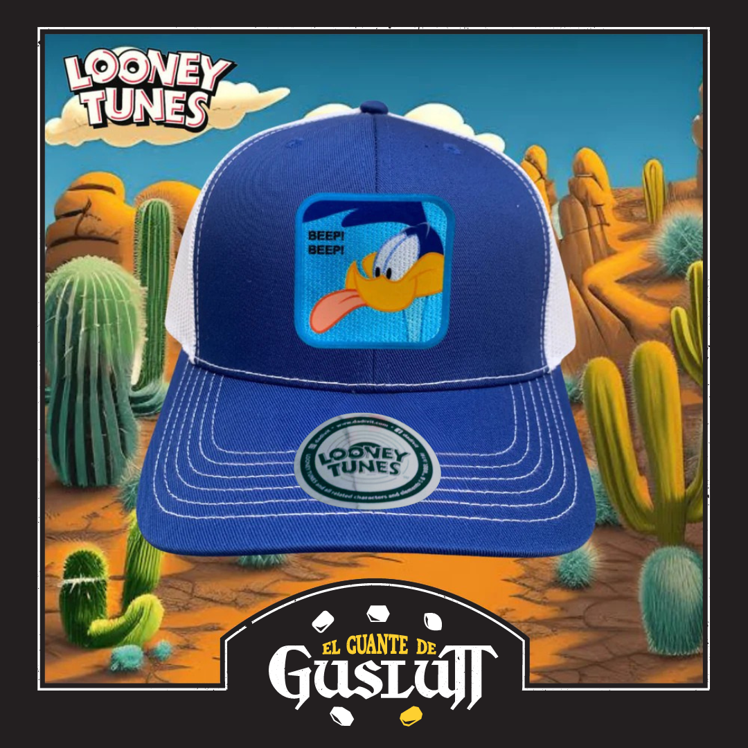 Gorra Looney Tunes “Beep-Beep Road Runner” Azul-Blanca Premium Trucker