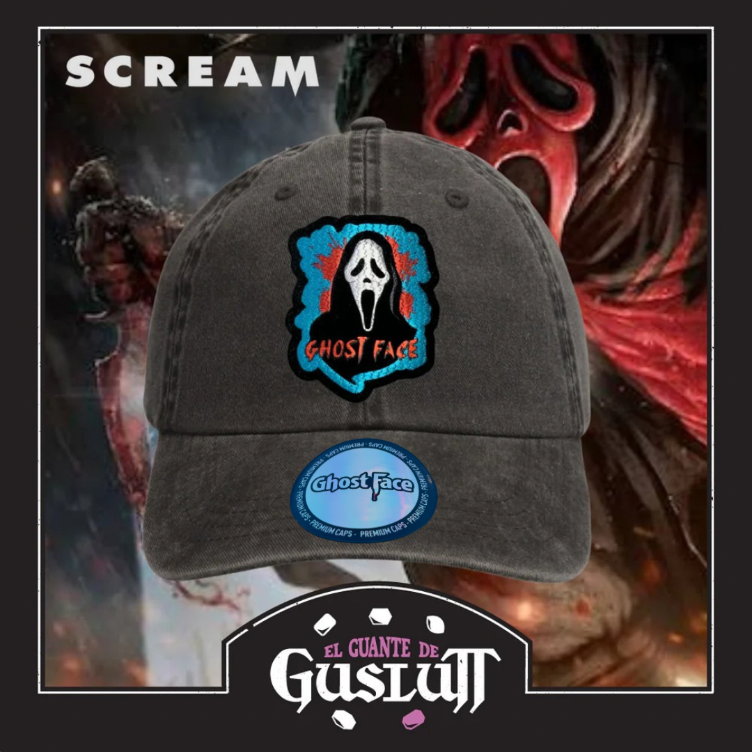 Gorra Scream Ghostface Gris Tipo Deslavada