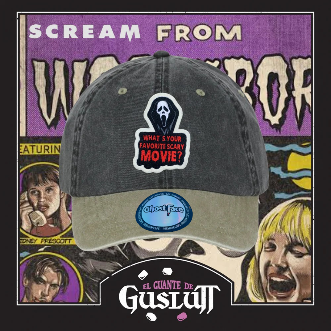 Gorra Scream Scary Movie Gris/Beige Tipo Deslavada