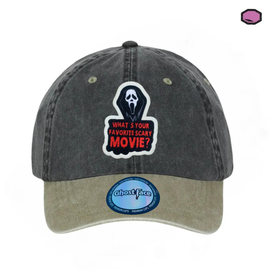 Gorra Scream Scary Movie Gris/Beige Tipo Deslavada