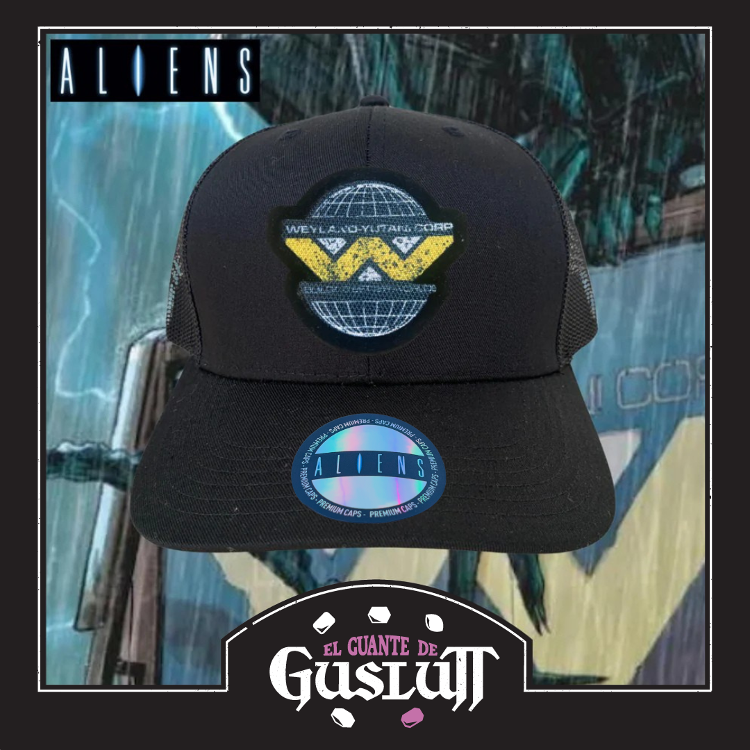 Gorra Aliens Weyland-Yutani Corp Logo Negra Tipo Trucker Premium
