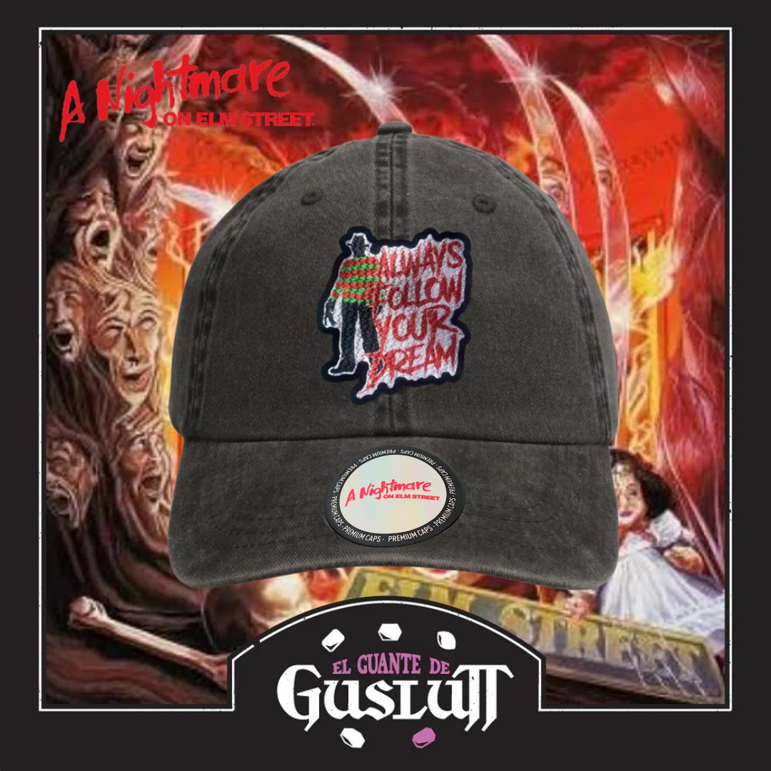 Gorra A Nightmare on Elm Street Freddy Krueger Gris Tipo Deslavada