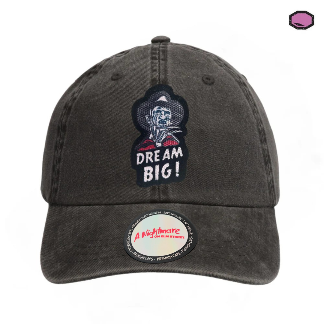 Gorra A Nightmare on Elm Street Dream Big Gris Tipo Deslavada