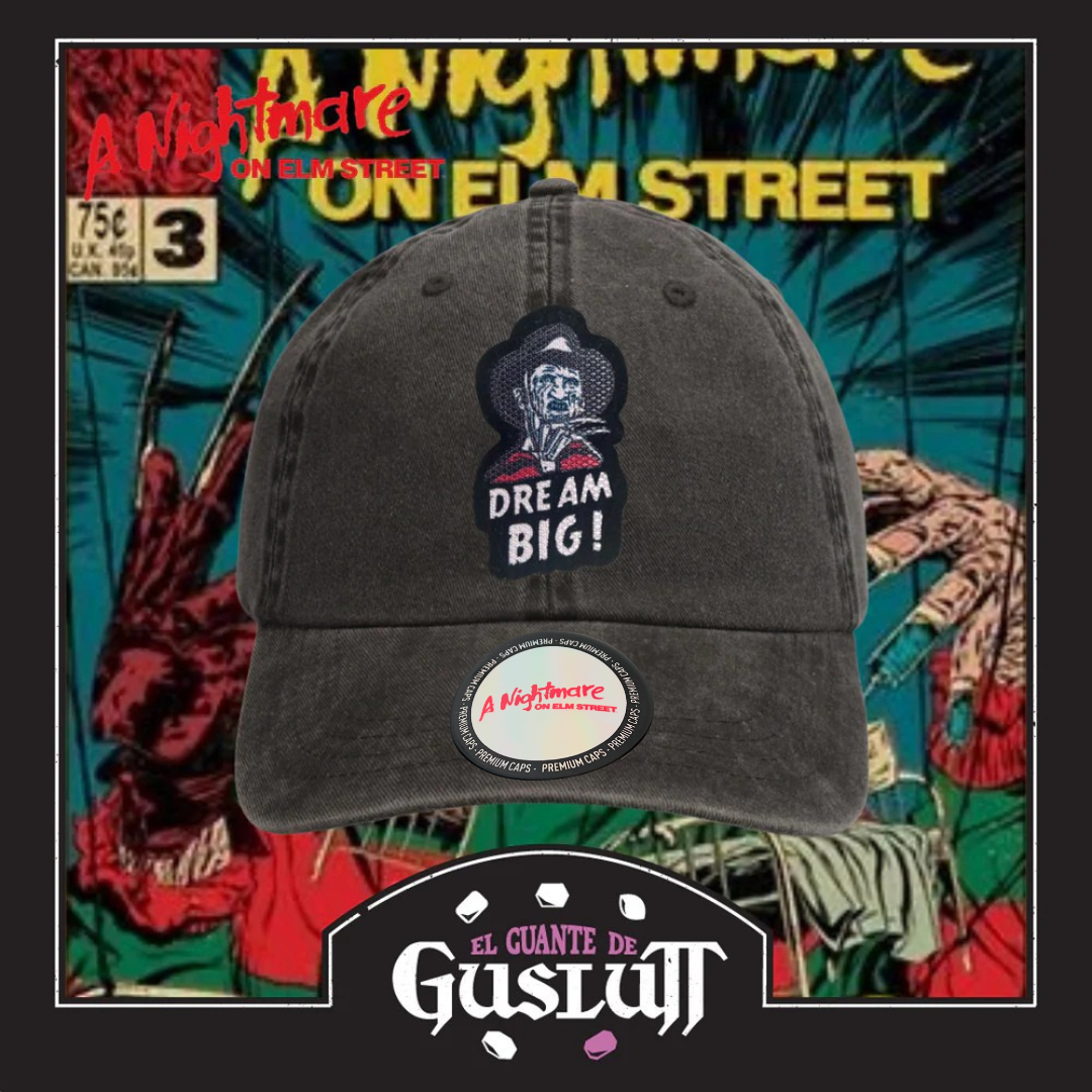 Gorra A Nightmare on Elm Street Dream Big Gris Tipo Deslavada