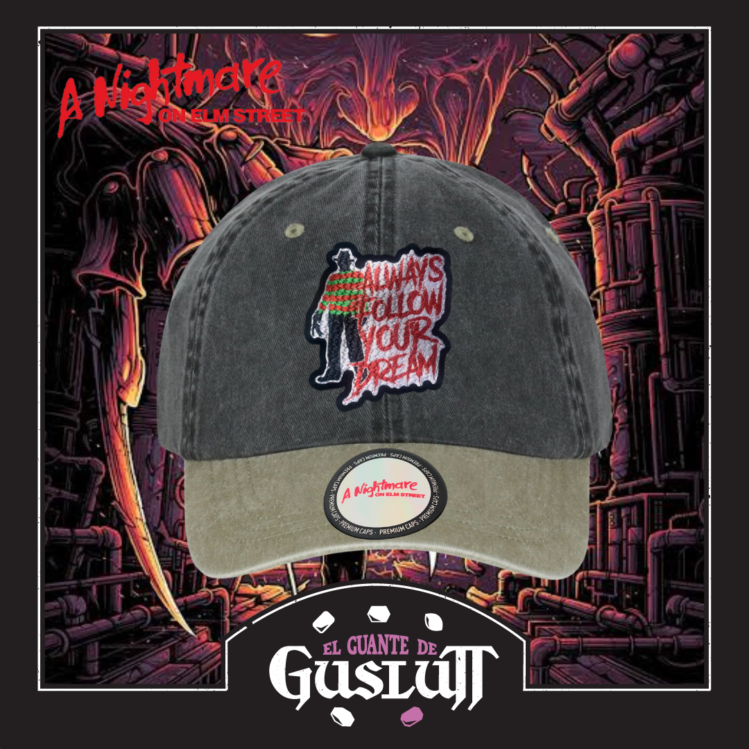 Gorra A Nightmare on Elm Street Freddy Krueger Gris/Beige Tipo Deslavada