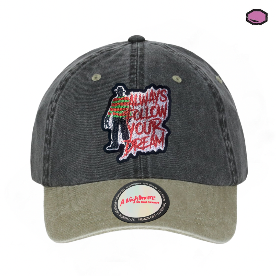 Gorra A Nightmare on Elm Street Freddy Krueger Gris/Beige Tipo Deslavada