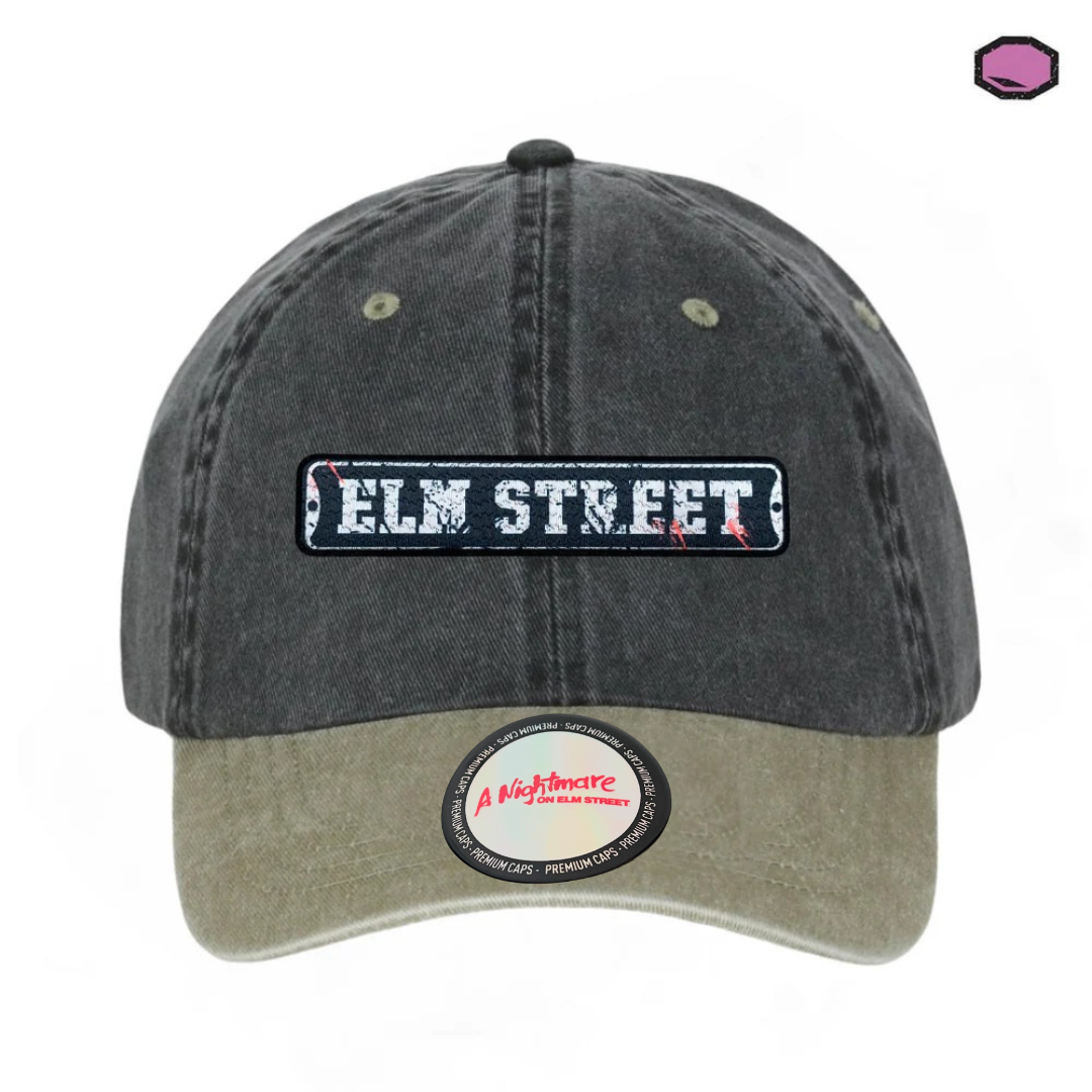 Gorra A Nightmare on Elm Street Street Sign Gris/Beige Tipo Deslavada