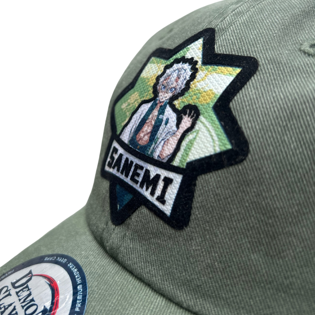 Gorra Demon Slayer: Kimetsu No Yaiba Pilar del Viento Sanemi Shinazugawa Verde Tipo Deslavada