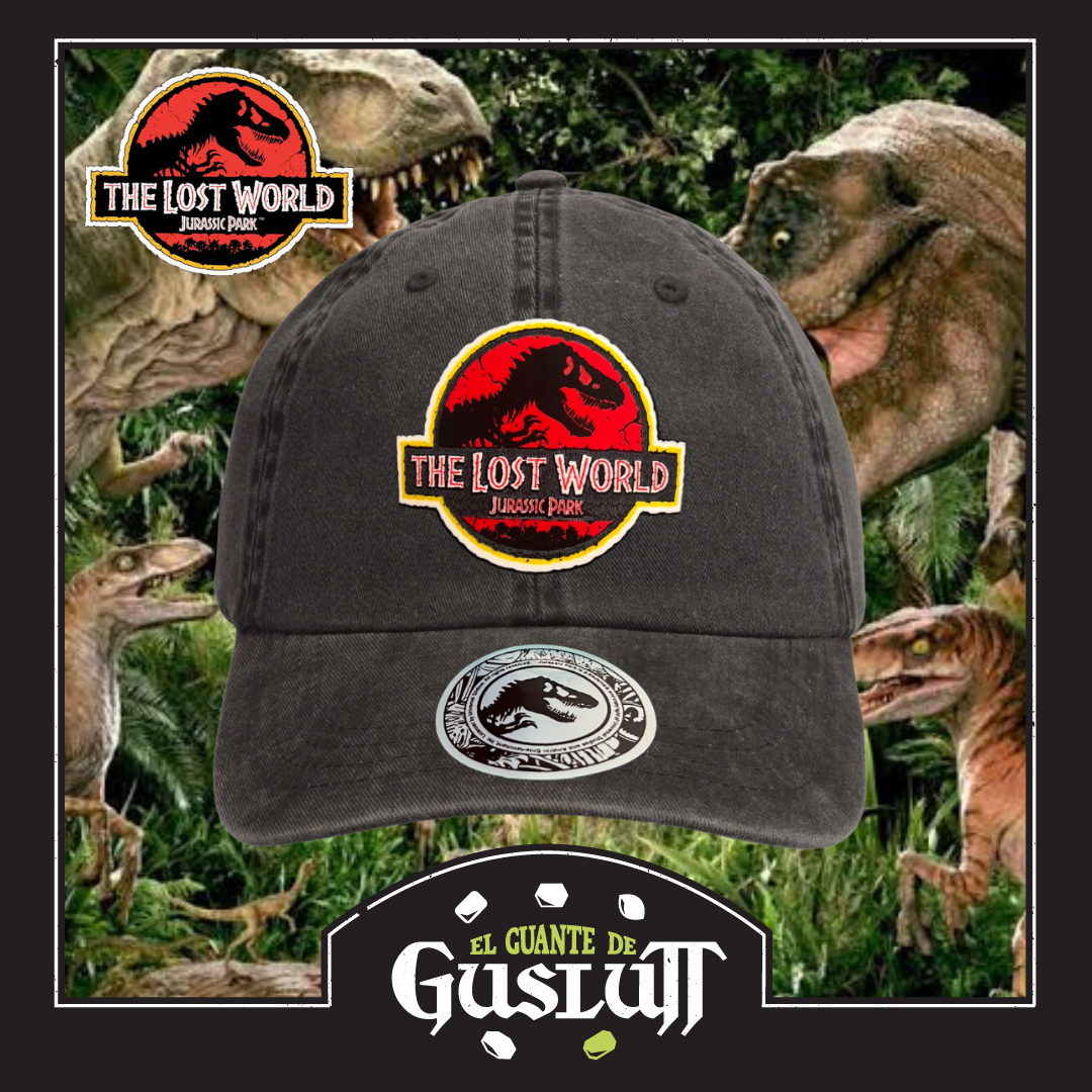 Gorra The Lost World: Jurassic Park “Red Classic Logo” Gris Vintage