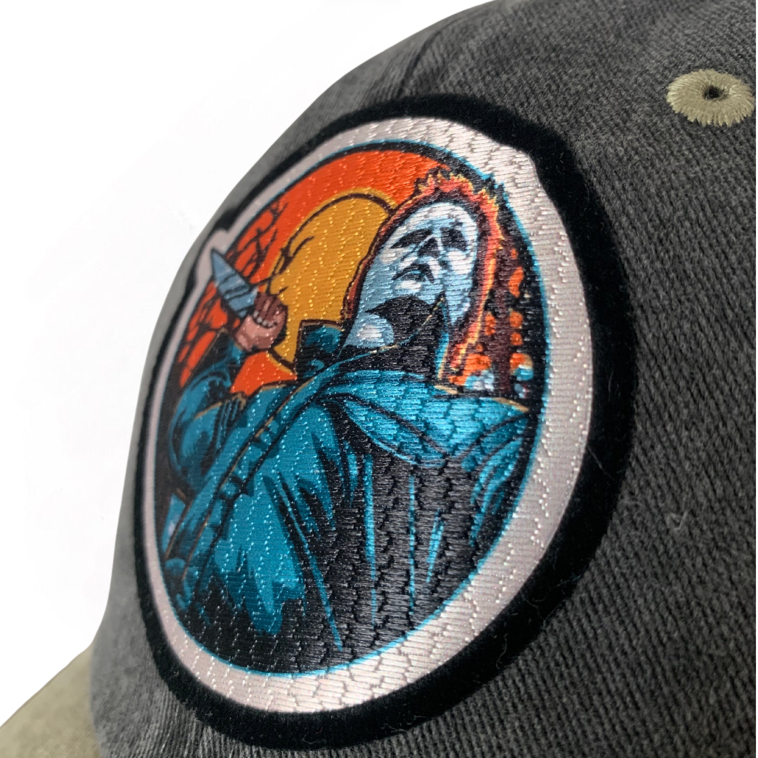 Gorra Halloween Michael Myers Gris/Beige Tipo Deslavada