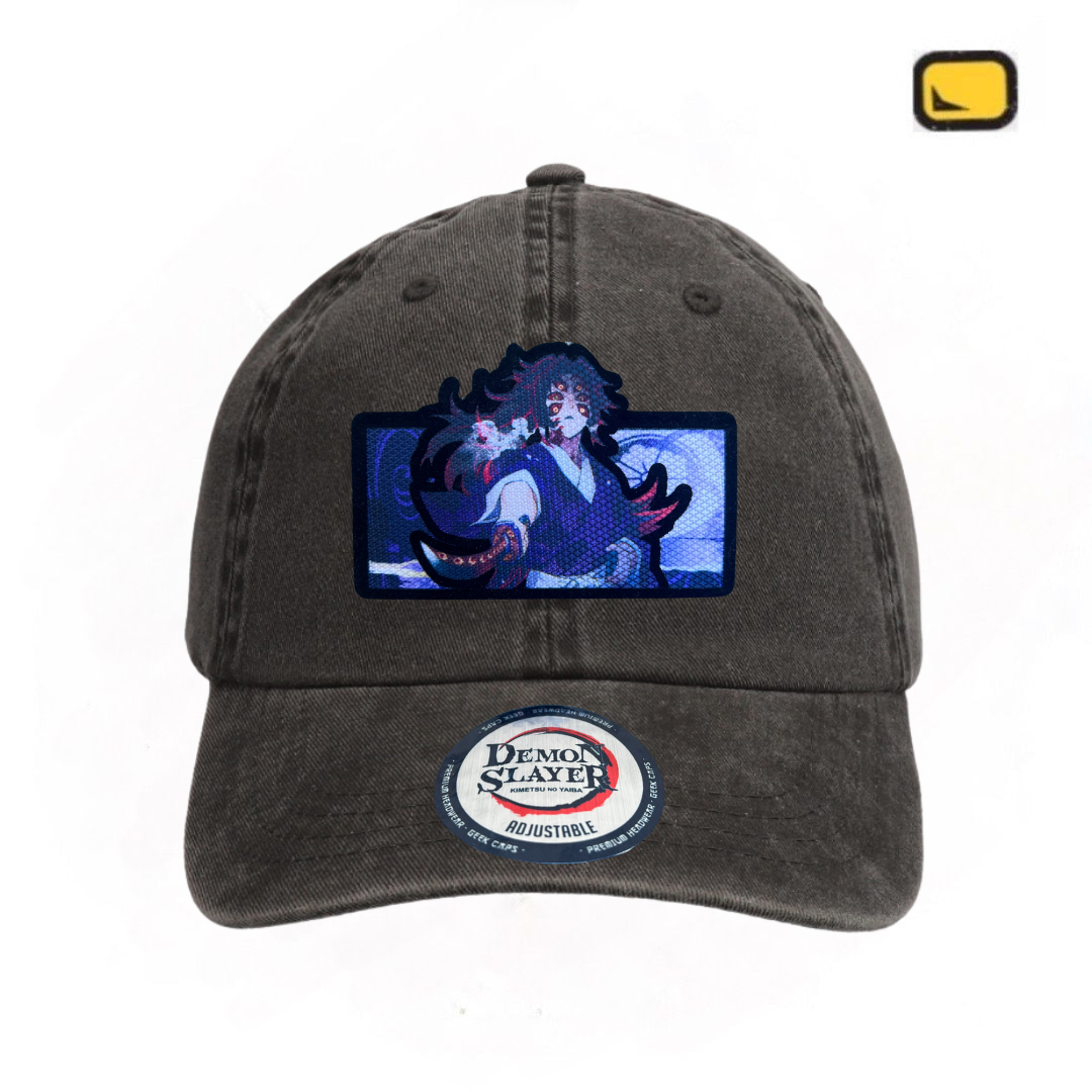 Gorra Demon Slayer: Kimetsu No Yaiba Luna Superior #1 Kokushibo Gris Tipo Deslavada