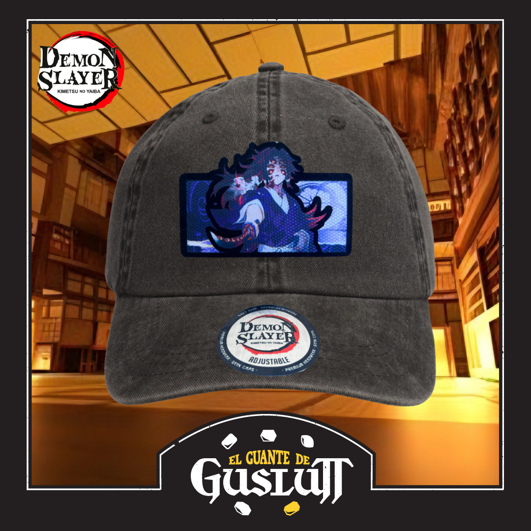 Gorra Demon Slayer: Kimetsu No Yaiba Luna Superior #1 Kokushibo Gris Tipo Deslavada