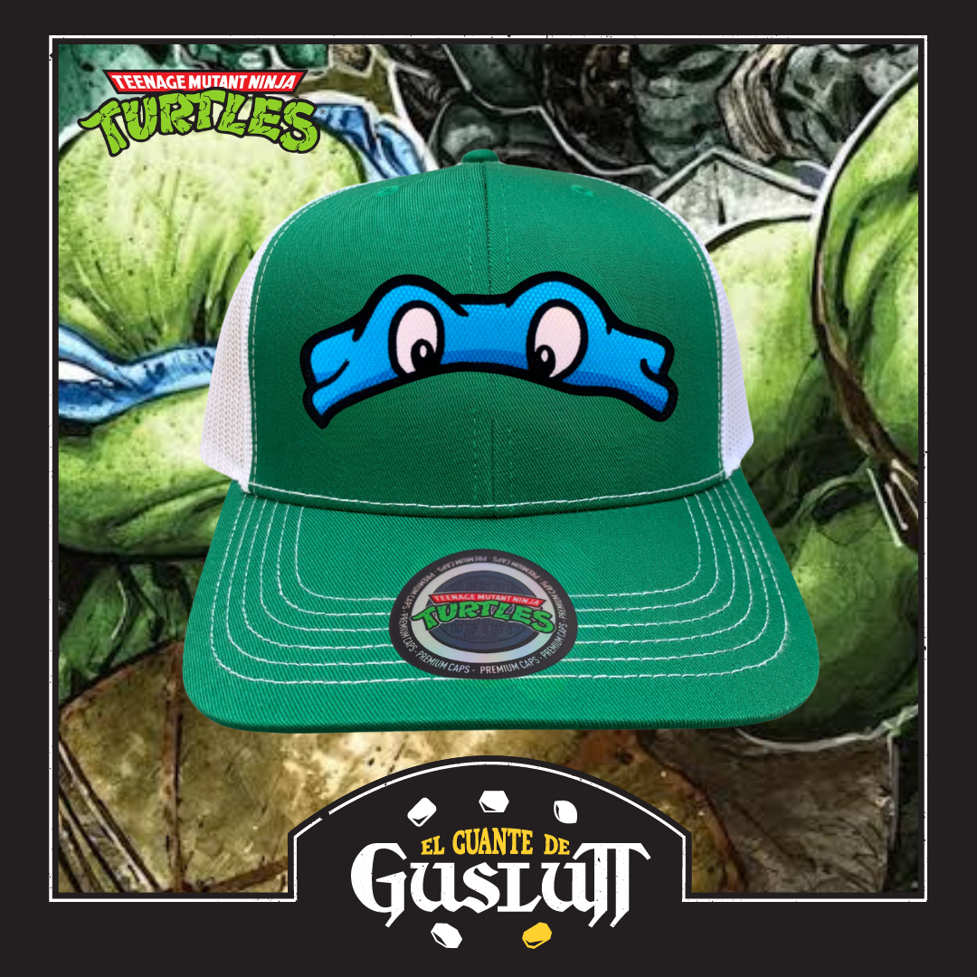 Gorra Tortugas Ninja Leonardo Verde-Blanca Tipo Trucker Premium