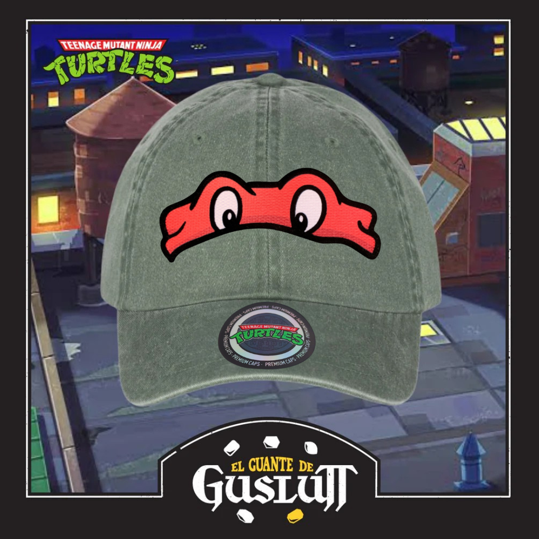 Gorra Tortugas Ninja Raphael Verde Tipo Deslavada