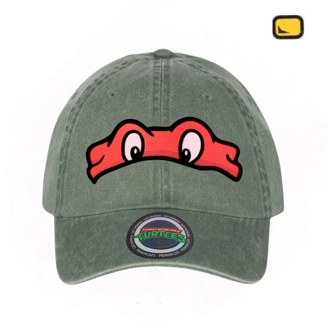 Gorra Tortugas Ninja Raphael Verde Tipo Deslavada