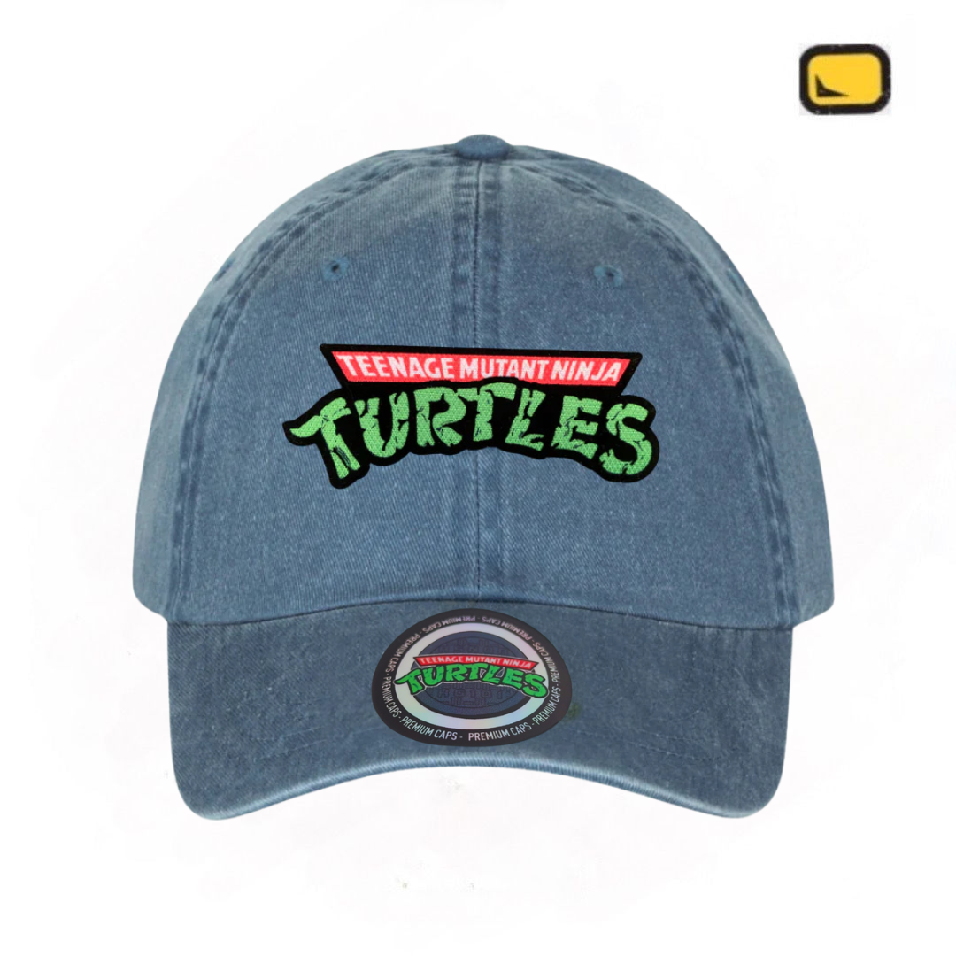 Gorra Tortugas Ninja Logo Clásico Azul Tipo Deslavada