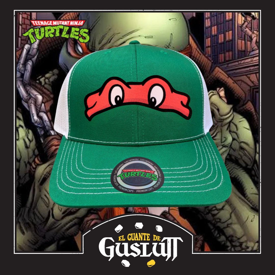 Gorra Tortugas Ninja Raphael Verde/Blanca Tipo Trucker Premium
