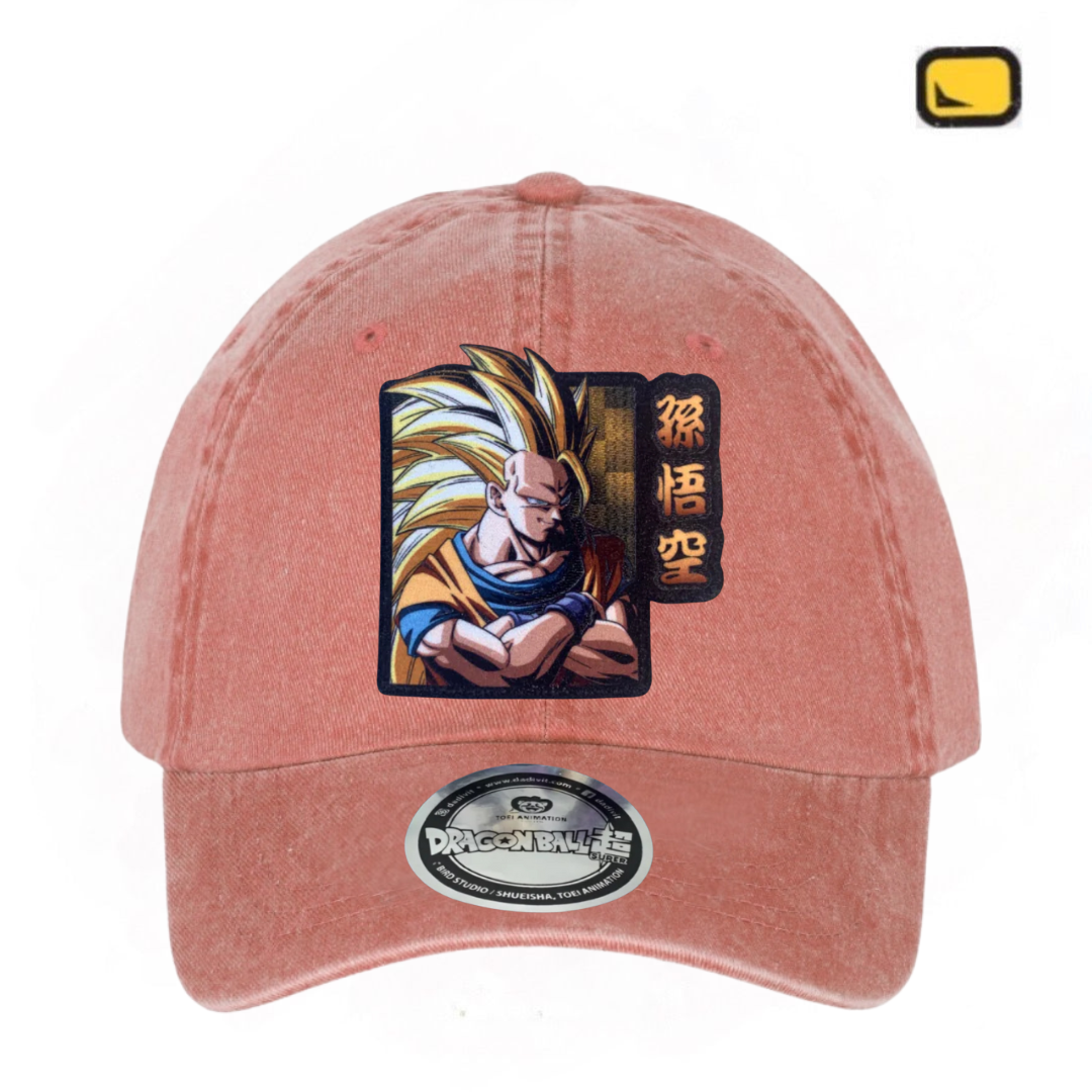 Gorra Dragon Ball Z Goku Super Saiyan 3 Naranja Tipo Deslavada