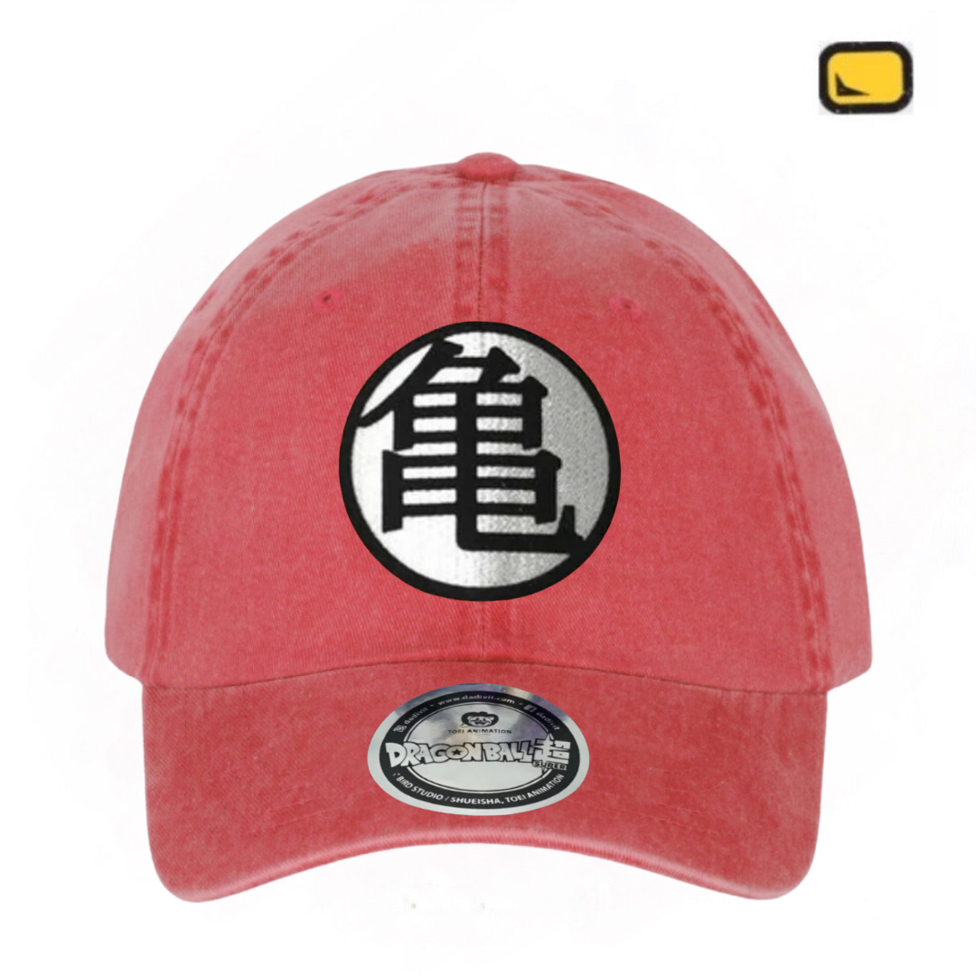 Gorra Dragon Ball Z Kame Kanji Roja Tipo Deslavada