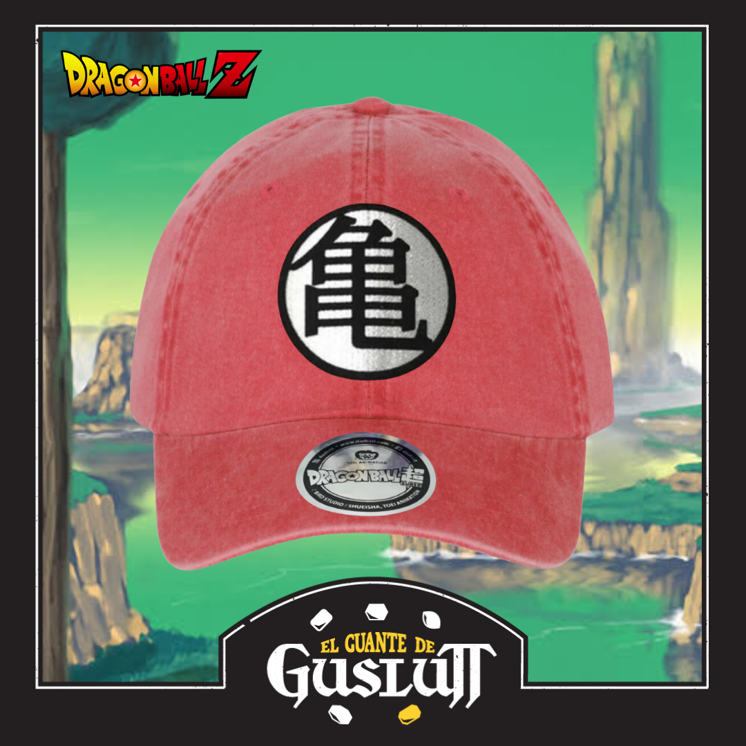 Gorra Dragon Ball Z Kame Kanji Roja Tipo Deslavada