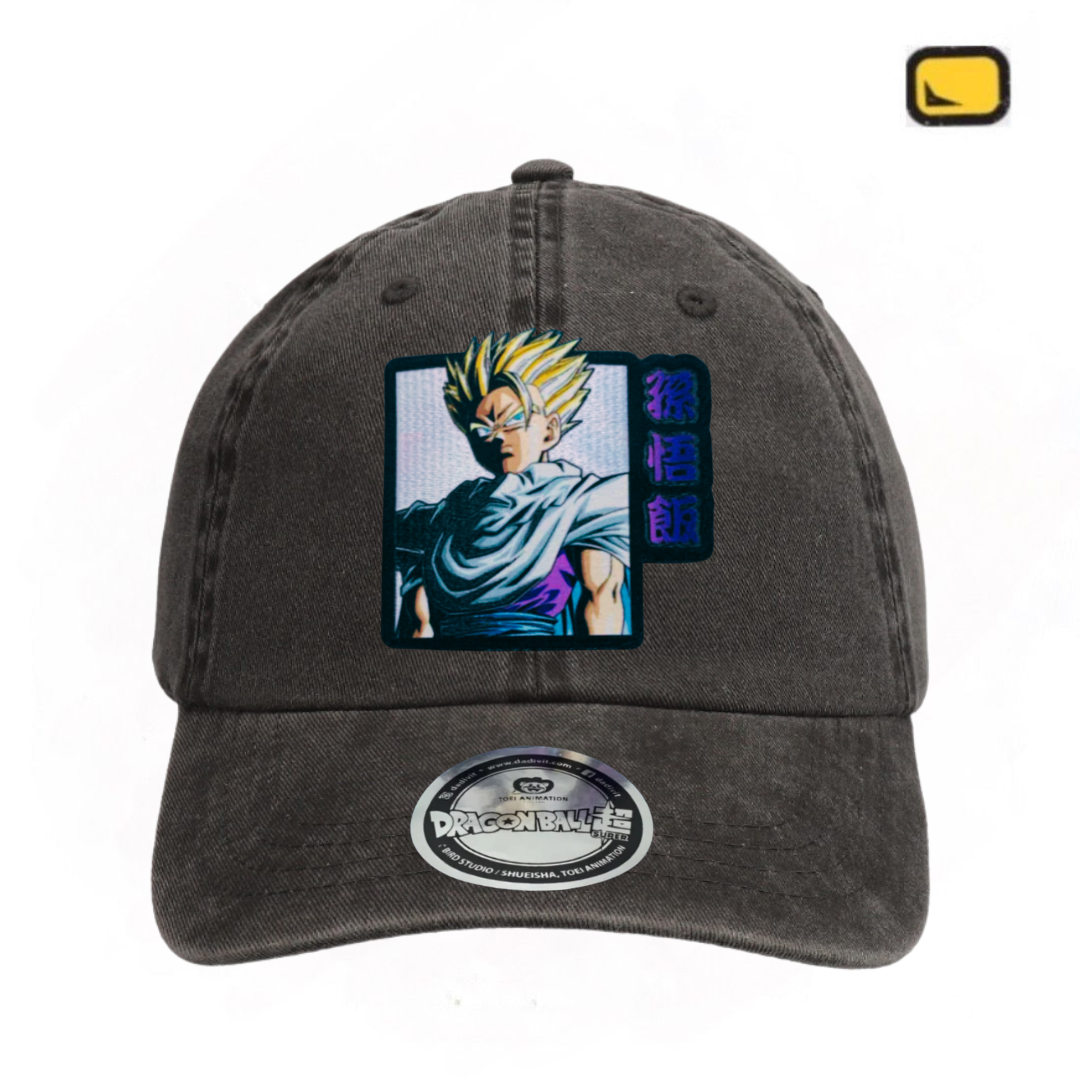Gorra Dragon Ball Z Son Gohan Gris Tipo Deslavada