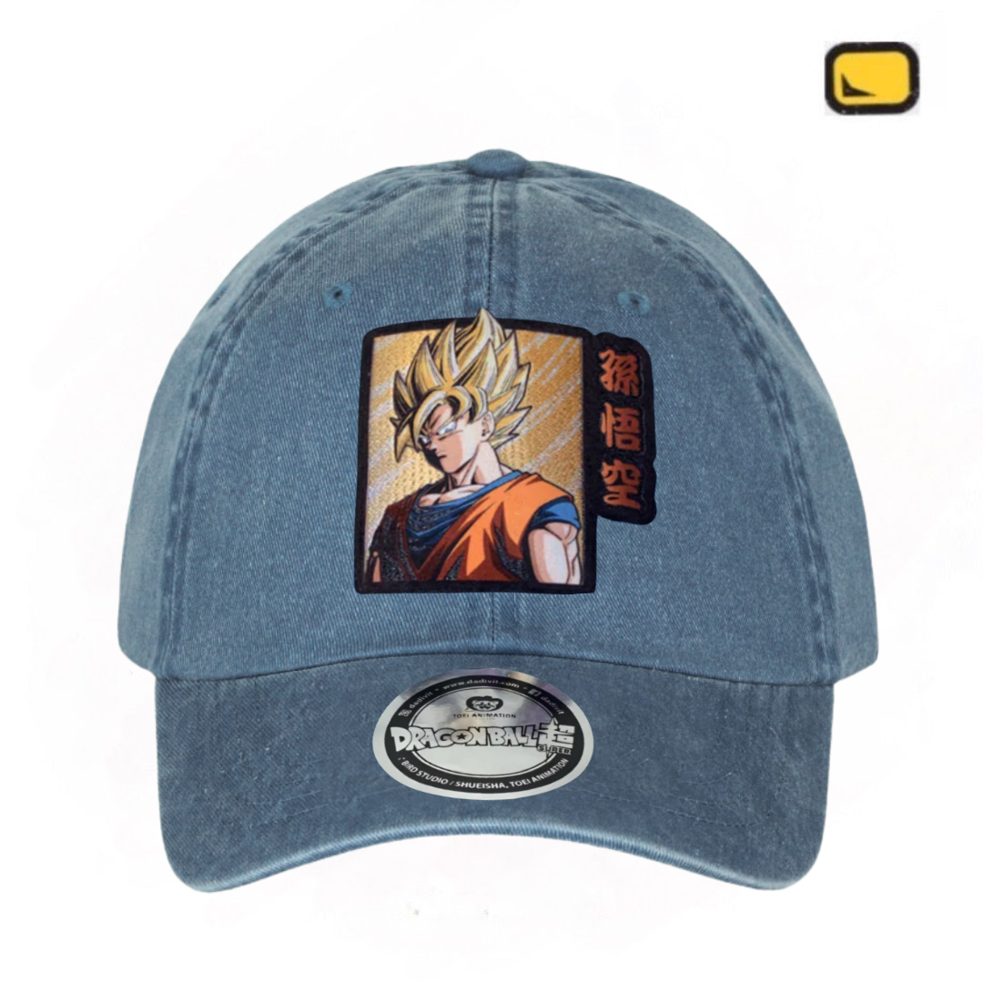 Gorra Dragon Ball Z Super Saiyan Goku Azul Tipo Deslavada