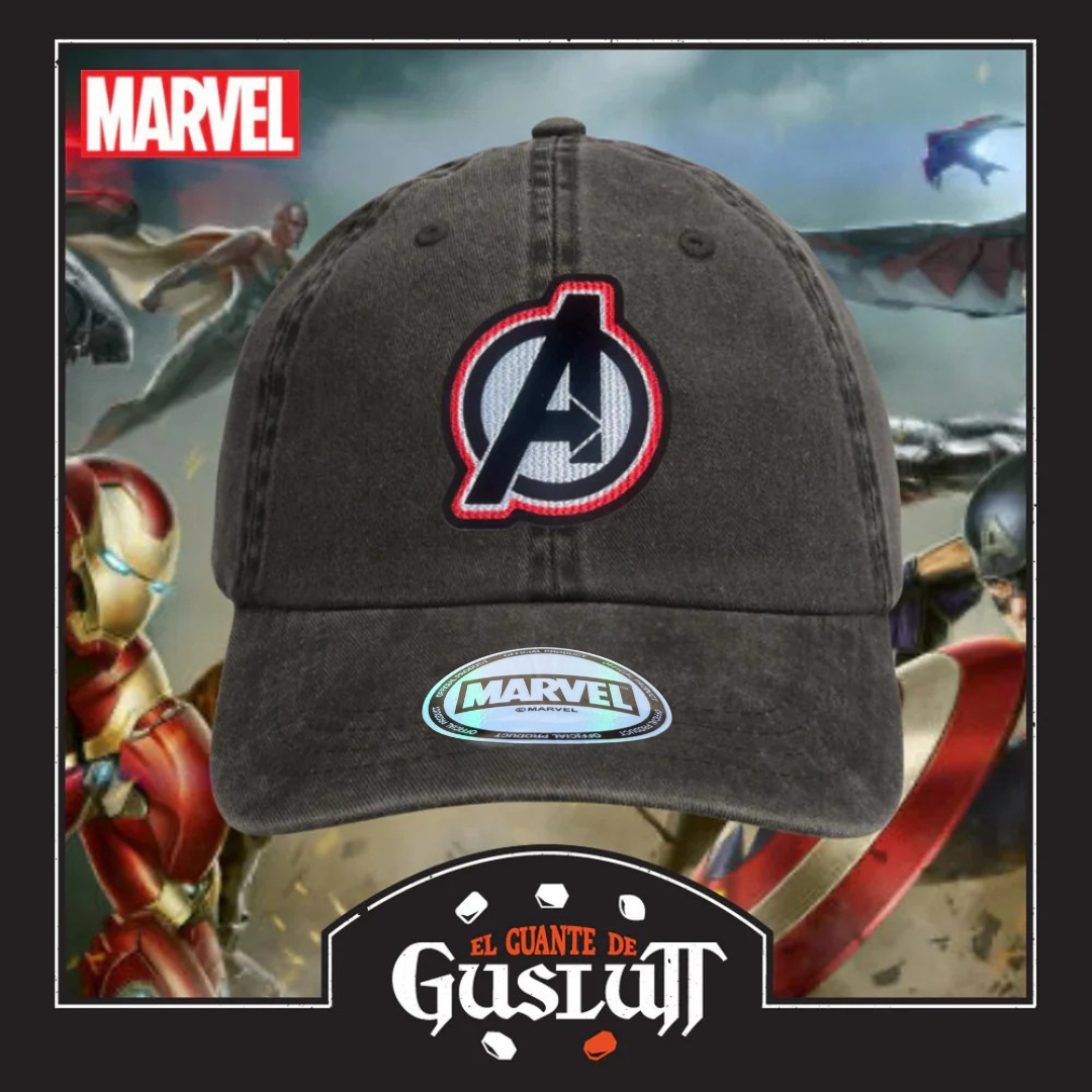 Gorra Marvel Avengers Classic Logo Gris Tipo Deslavada