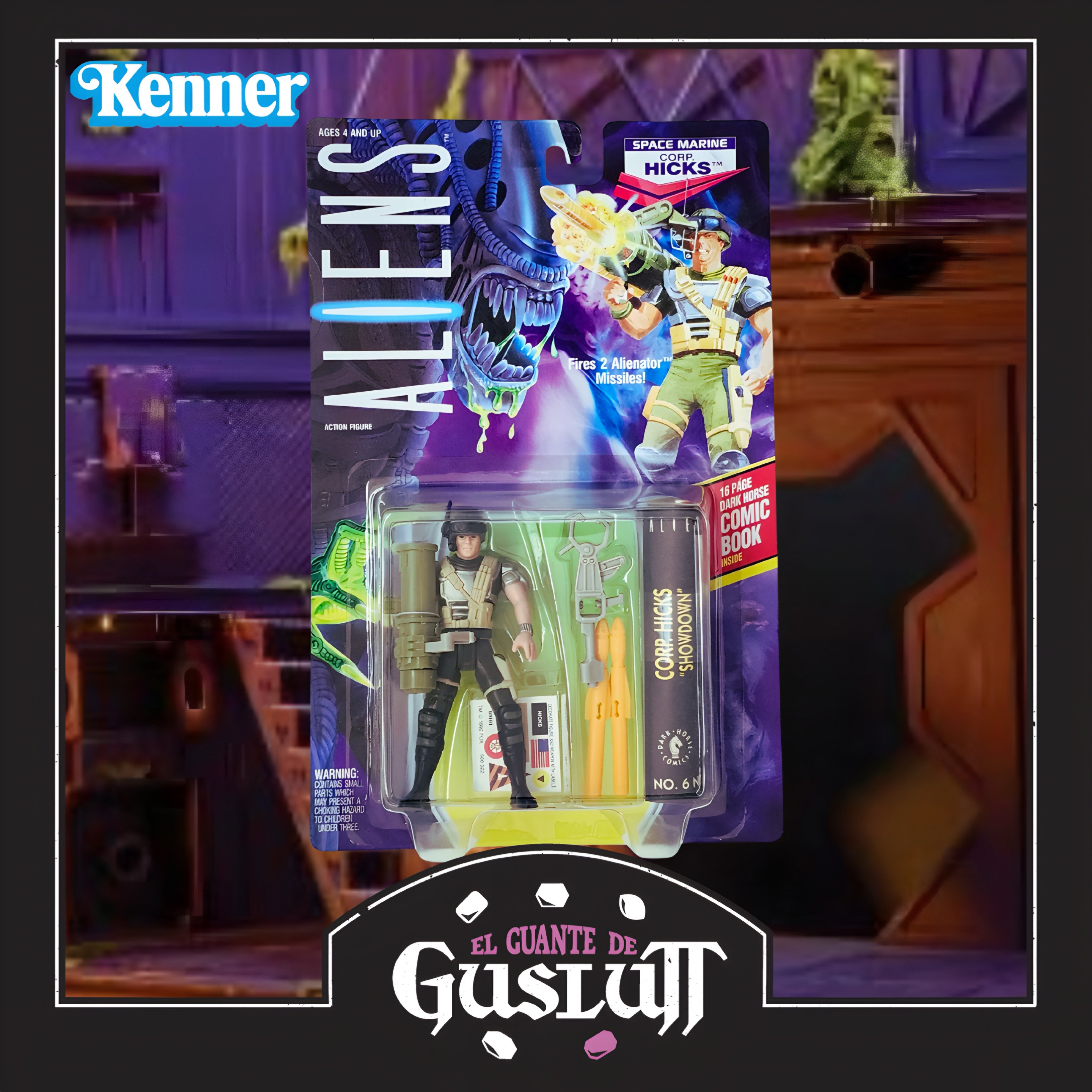 Figura Retro Kenner Aliens Space Marine Corporal Hicks con acción de ataque