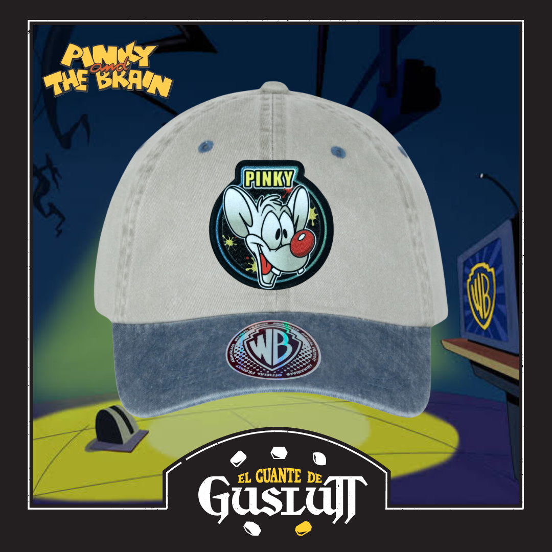 Gorra Pinky and the Brain “Pinky” Beige-Azul Vintage