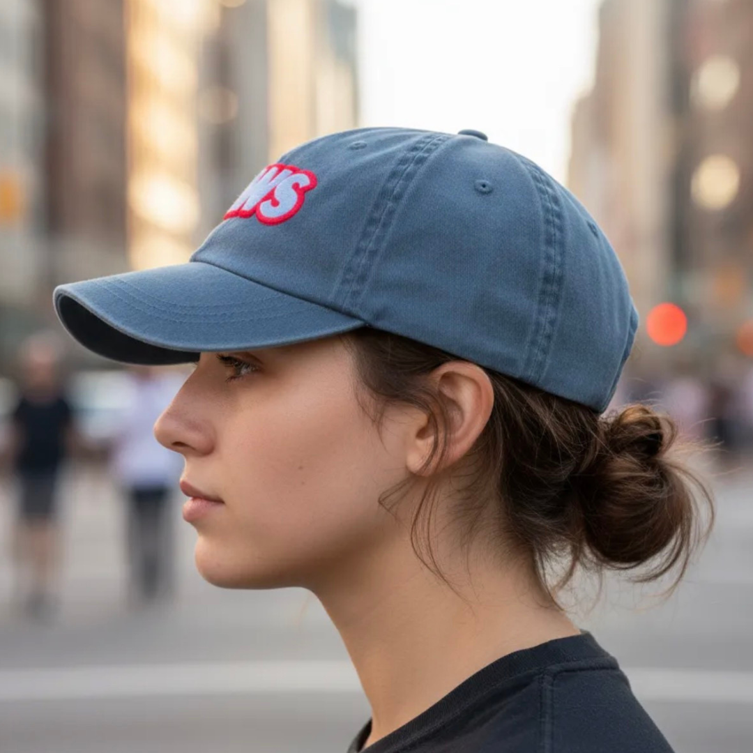 Gorra Jaws Logo Clásico Azul Tipo Deslavada