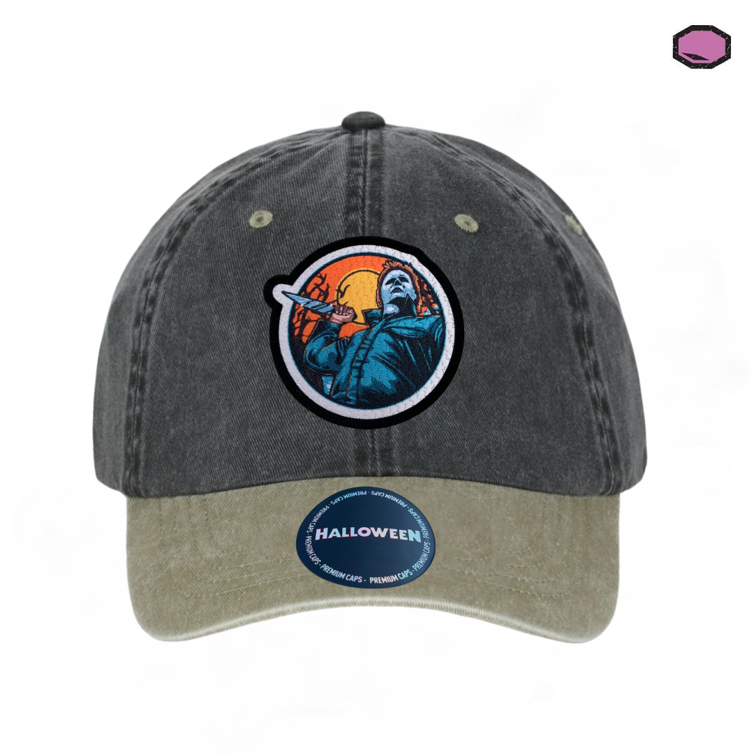 Gorra Halloween Michael Myers Gris/Beige Tipo Deslavada