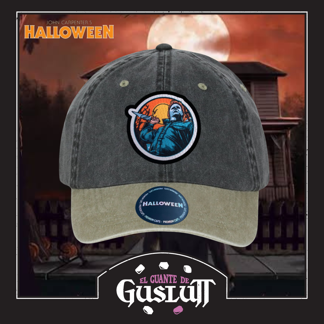 Gorra Halloween Michael Myers Gris/Beige Tipo Deslavada