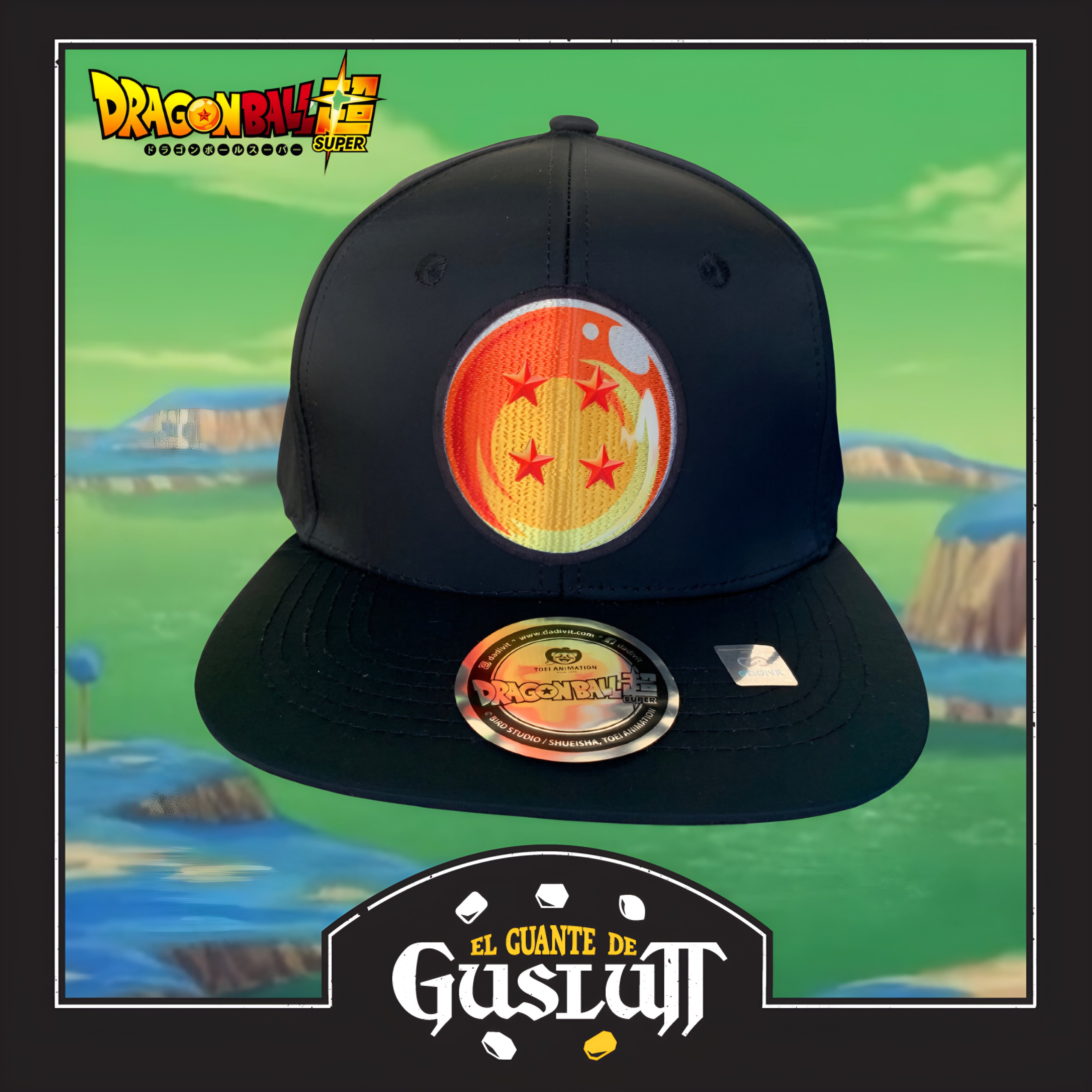 Gorra Dragon Ball Super Esfera 4 Estrellas Snapback Negra