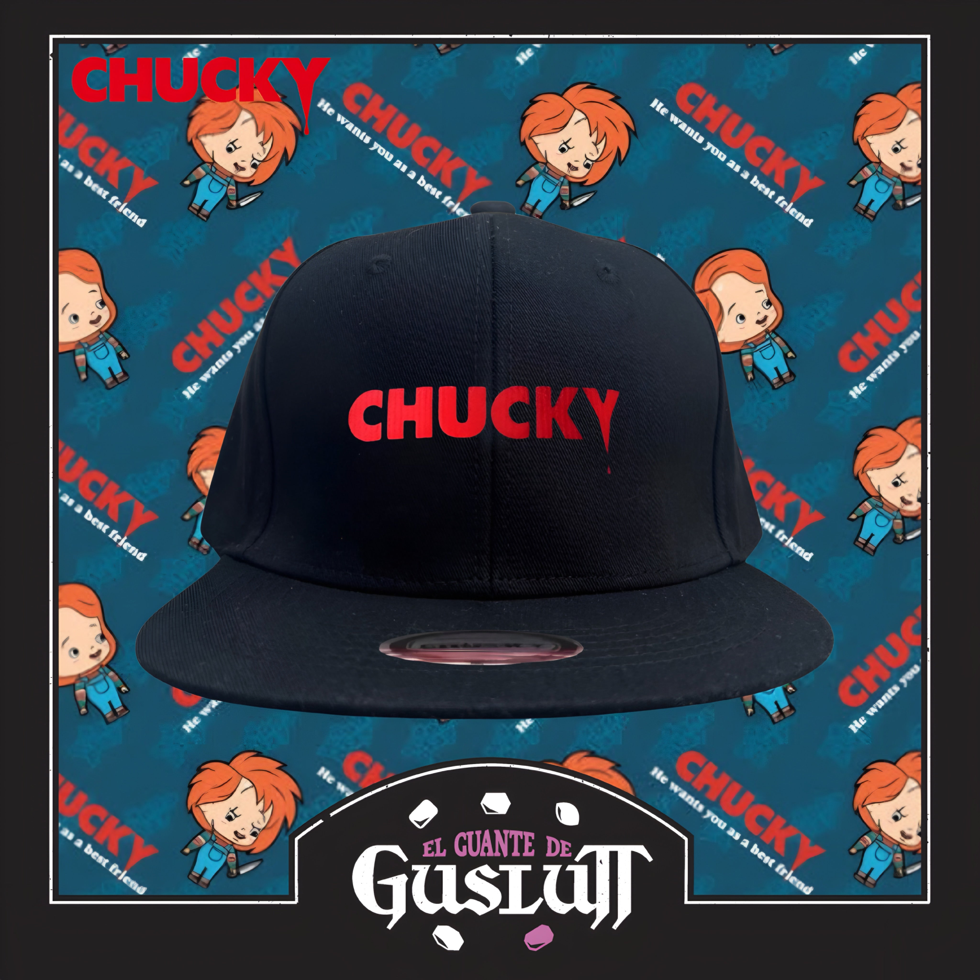 Gorra Chucky Logo Clásico Snapback Negra