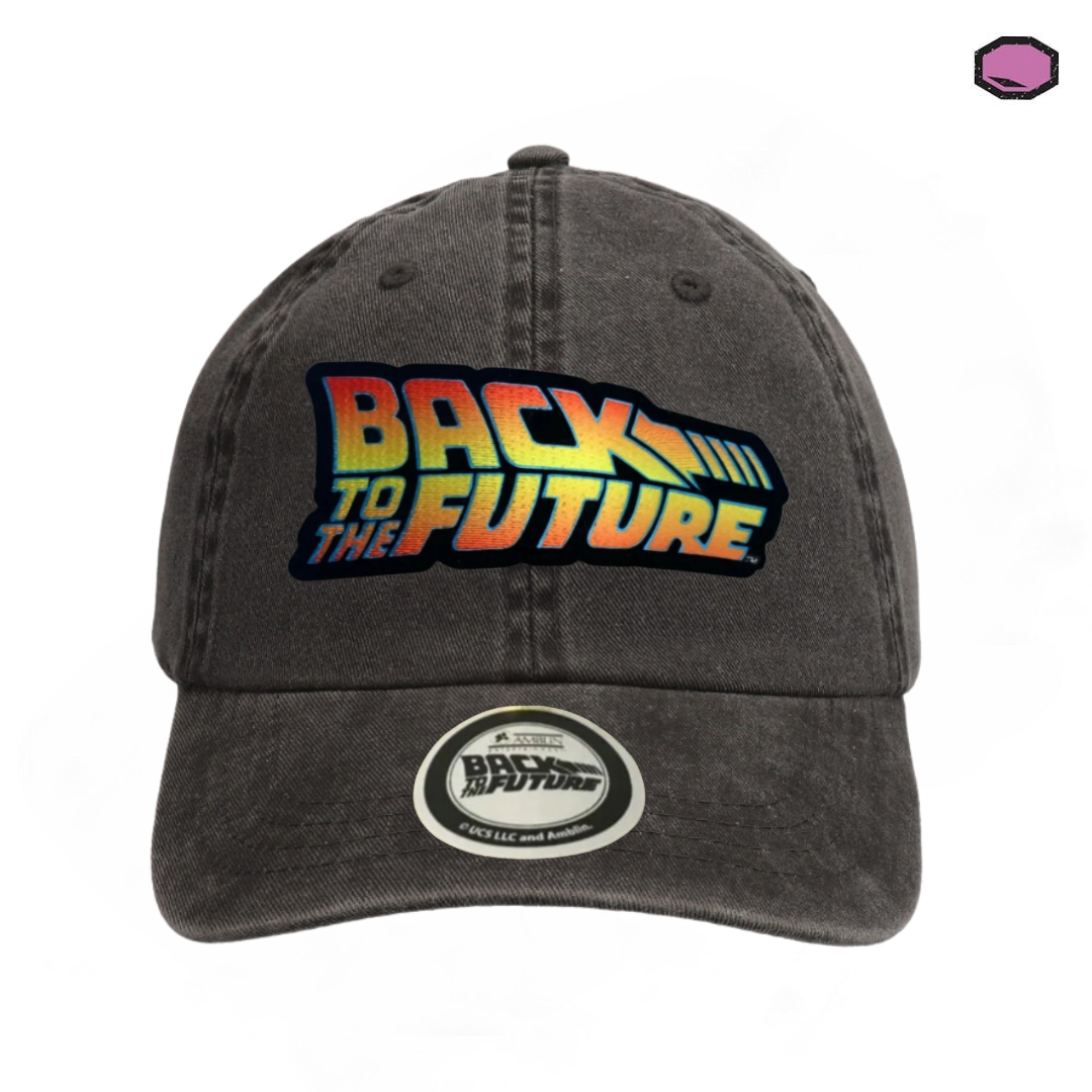 Gorra Back to the Future Logo Clásico Gris Tipo Deslavada