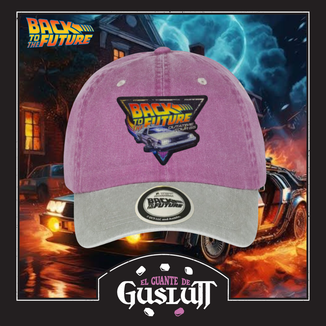 Gorra Back to the Future Outatime Tour 85 Uva/Beige Tipo Deslavada