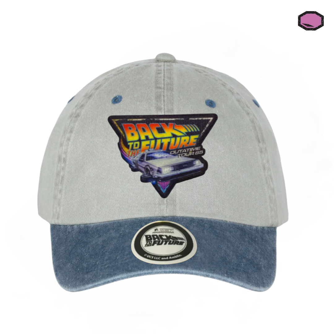 Gorra Back to the Future Outatime Tour 85 Beige/Azul Tipo Deslavada