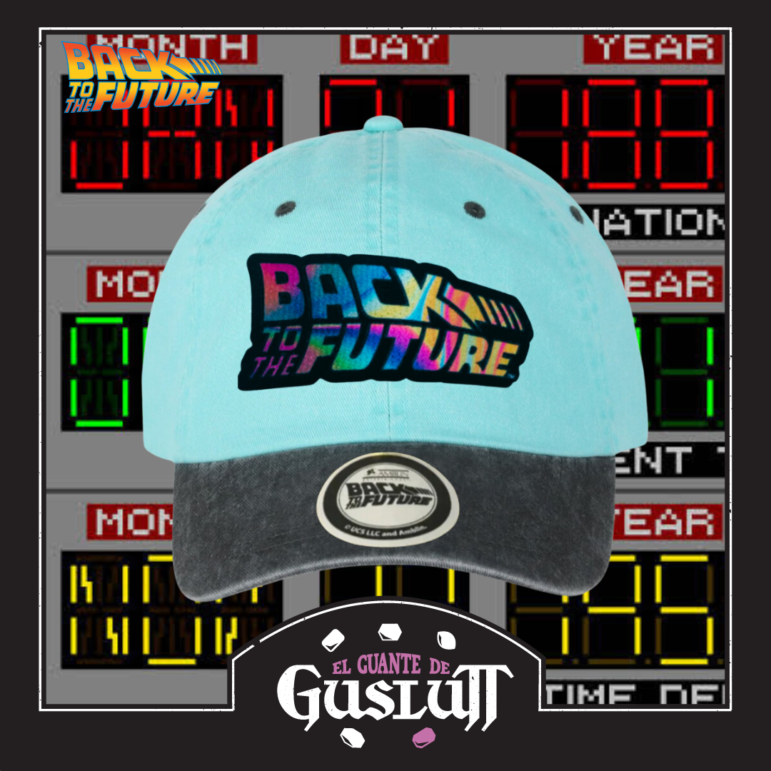 Gorra Back to the Future Logo Clásico Tornasol Menta/Gris Tipo Deslavada