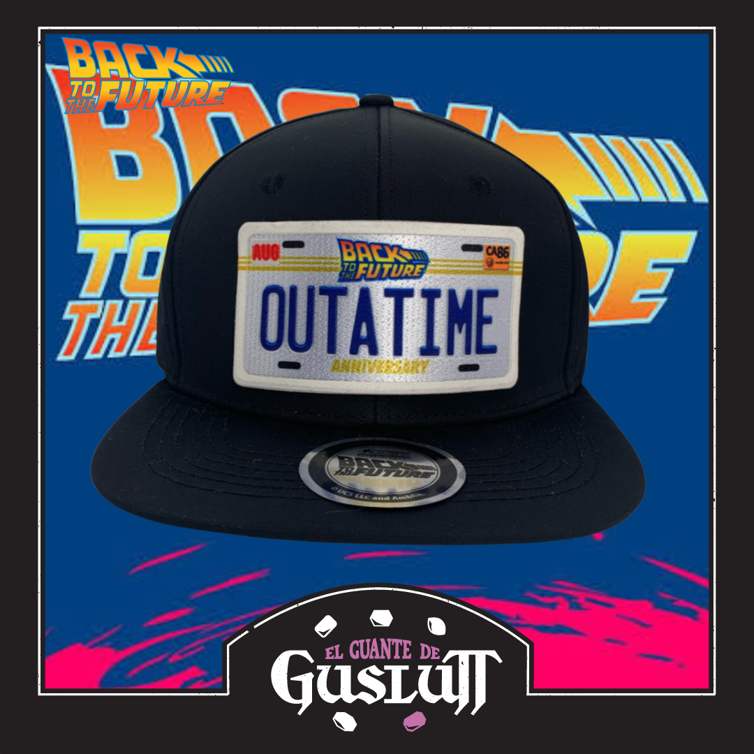 Gorra Back to the Future Outatime Placa 35 Aniversario Snapback Negra