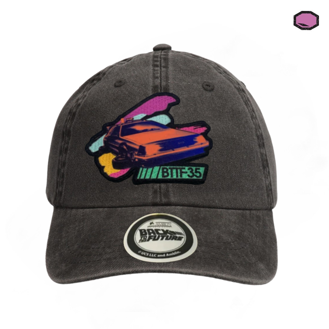 Gorra Back to the Future Delorean Edición 35 Aniversario Gris Tipo Deslavada