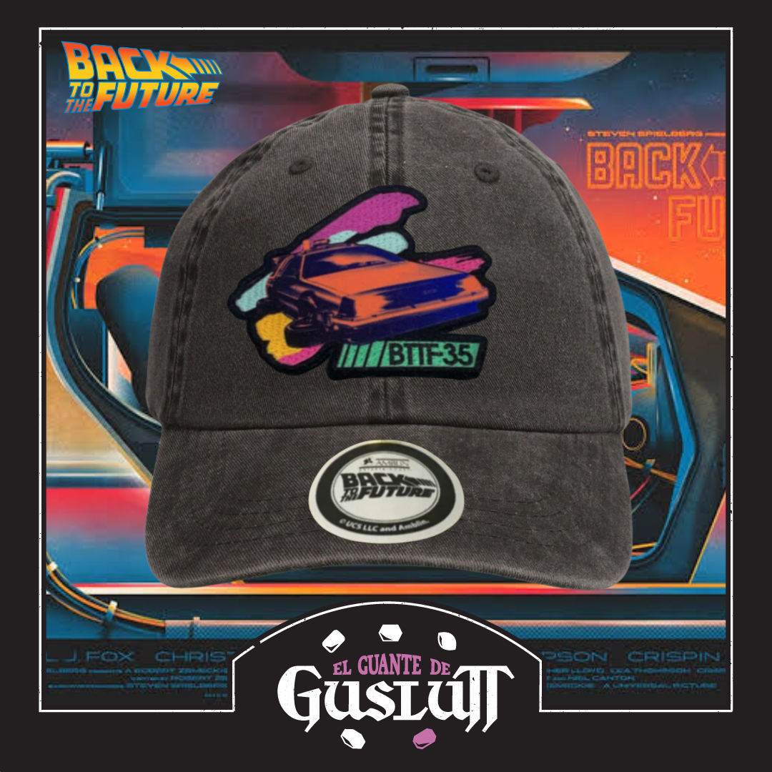 Gorra Back to the Future Delorean Edición 35 Aniversario Gris Tipo Deslavada