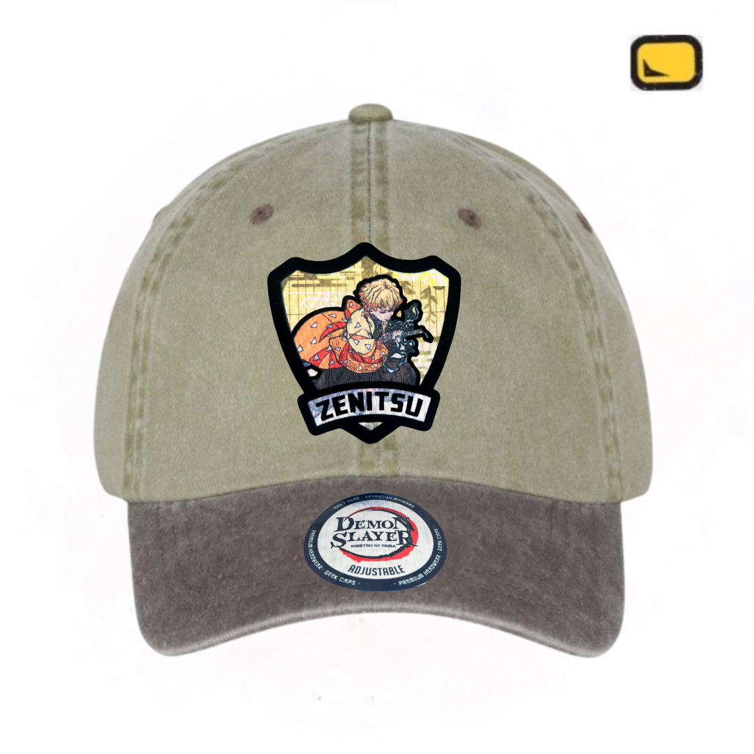 Gorra Demon Slayer: Kimetsu No Yaiba Zenitsu Agatsuma Beige/Café Tipo Deslavada