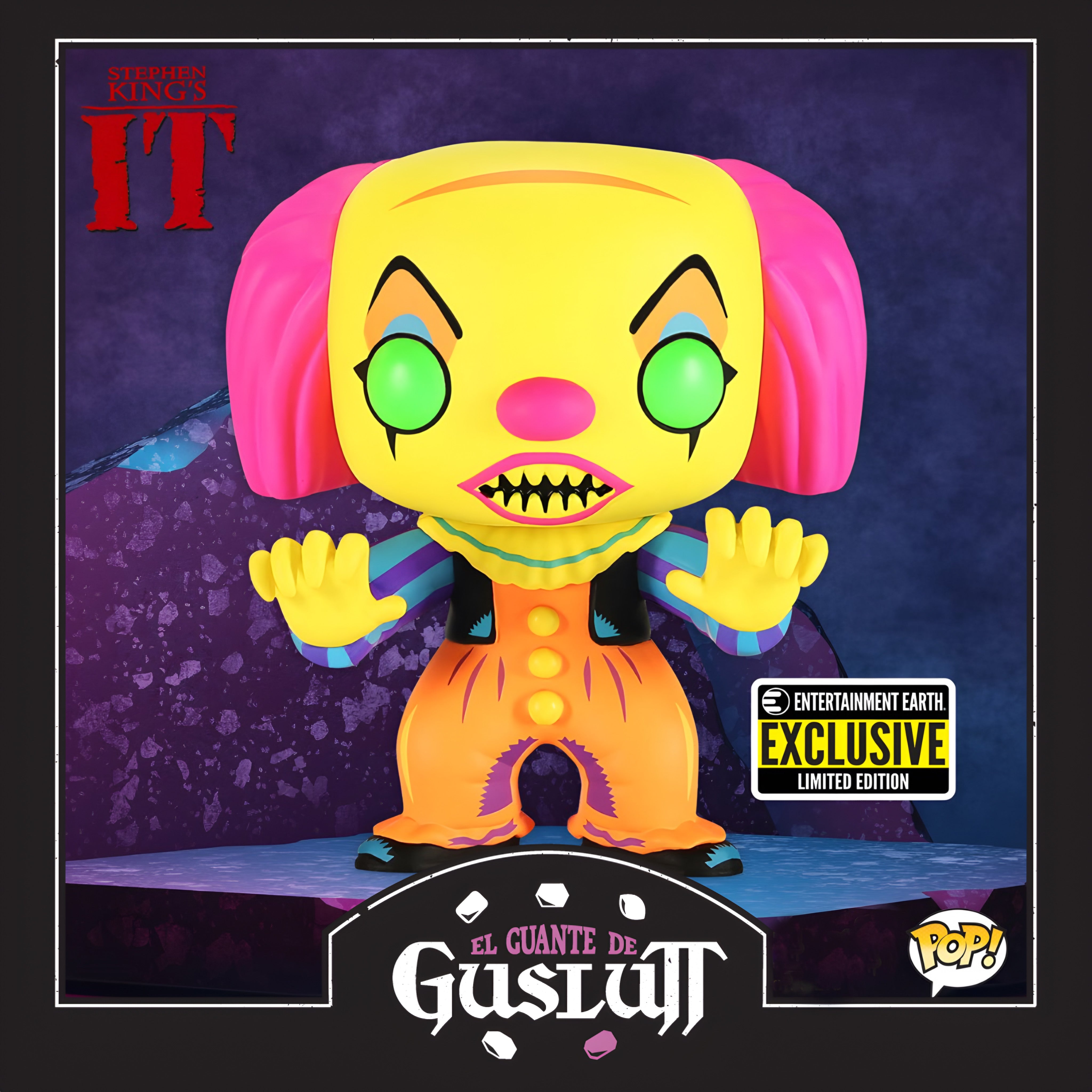 Figura Funko Pop IT Black Light Pennywise Exclusiva de Entertainment Earth