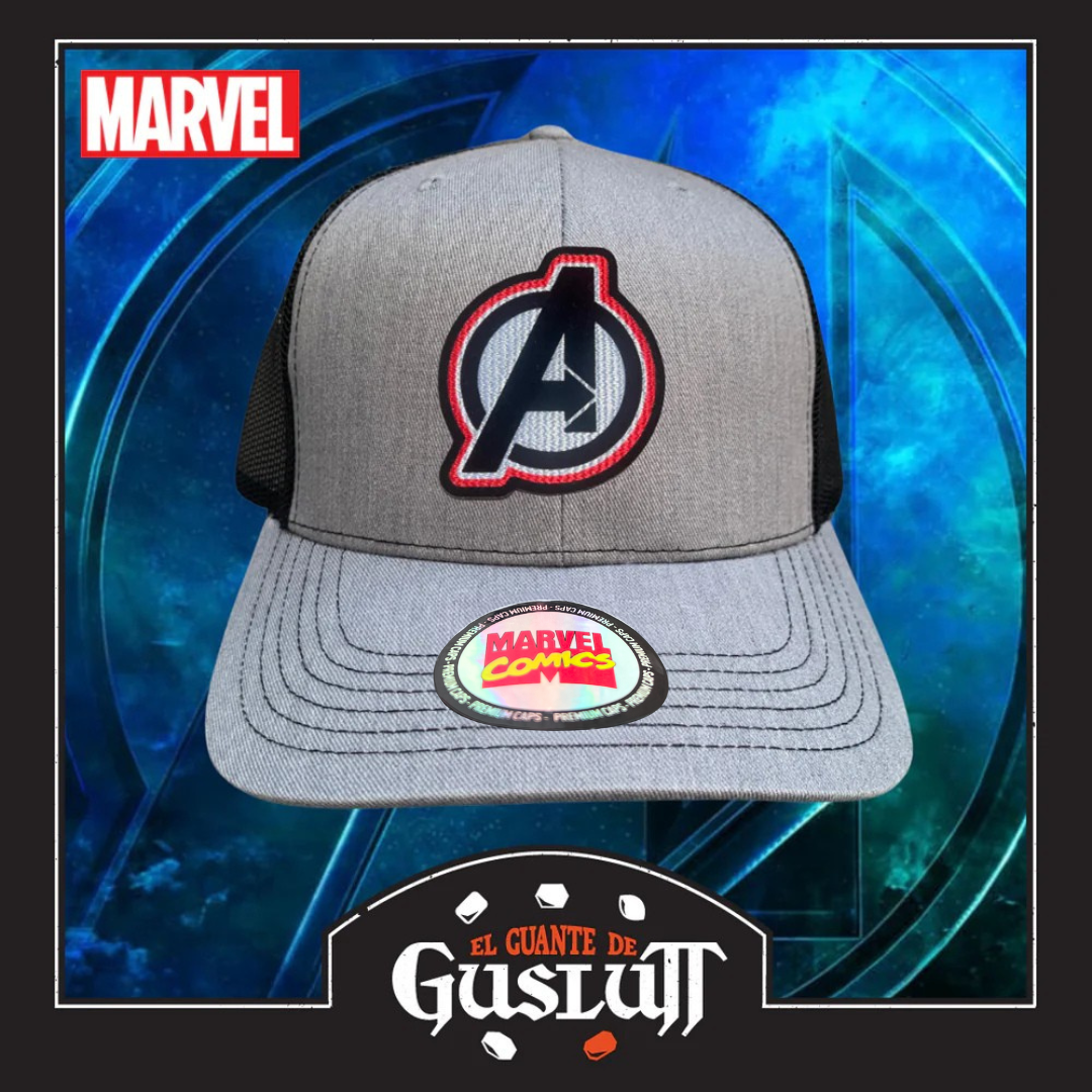 Gorra Marvel “Avengers Classic Logo” Gris-Negra Premium Trucker