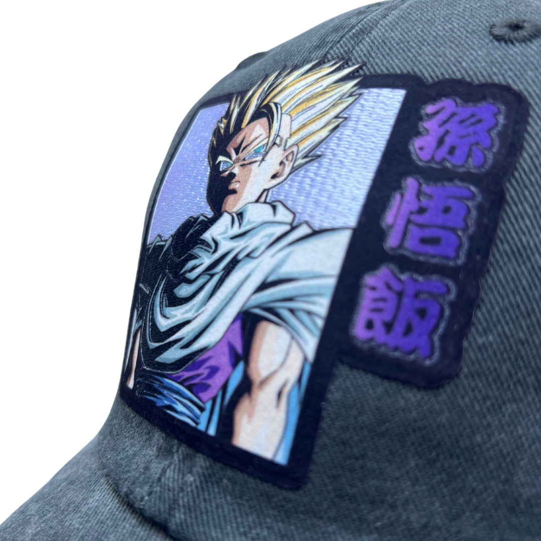 Gorra Dragon Ball Z Son Gohan Gris Tipo Deslavada