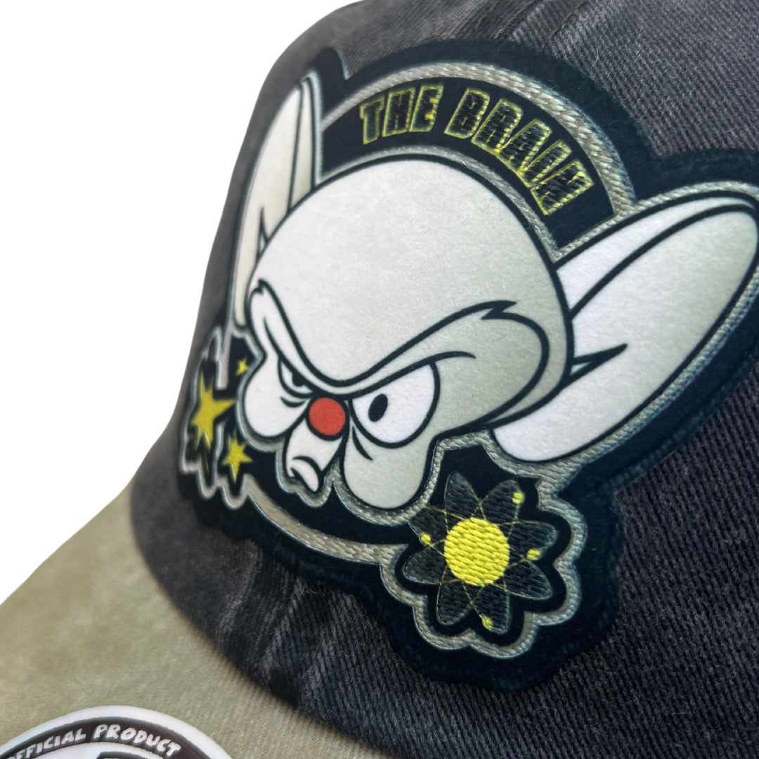 Gorra Animaniacs Pinky and the Brain “The Brain” Gris-Beige Vintage