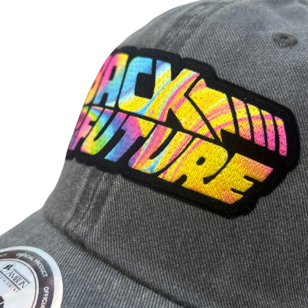 Gorra Back to the Future Logo Clásico Tornasol Gris Tipo Deslavada