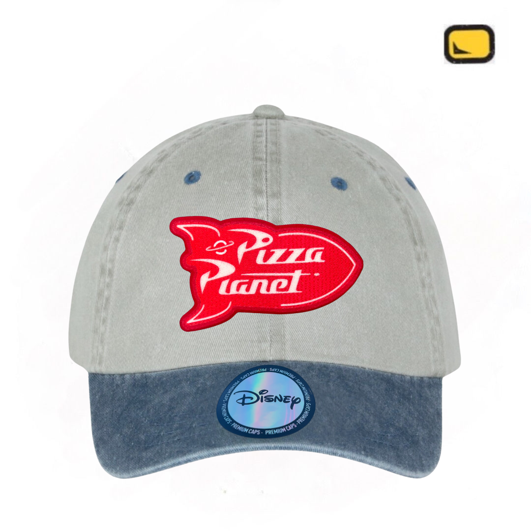 Gorra Toy Story “Pizza Planet” Beige-Azul Vintage