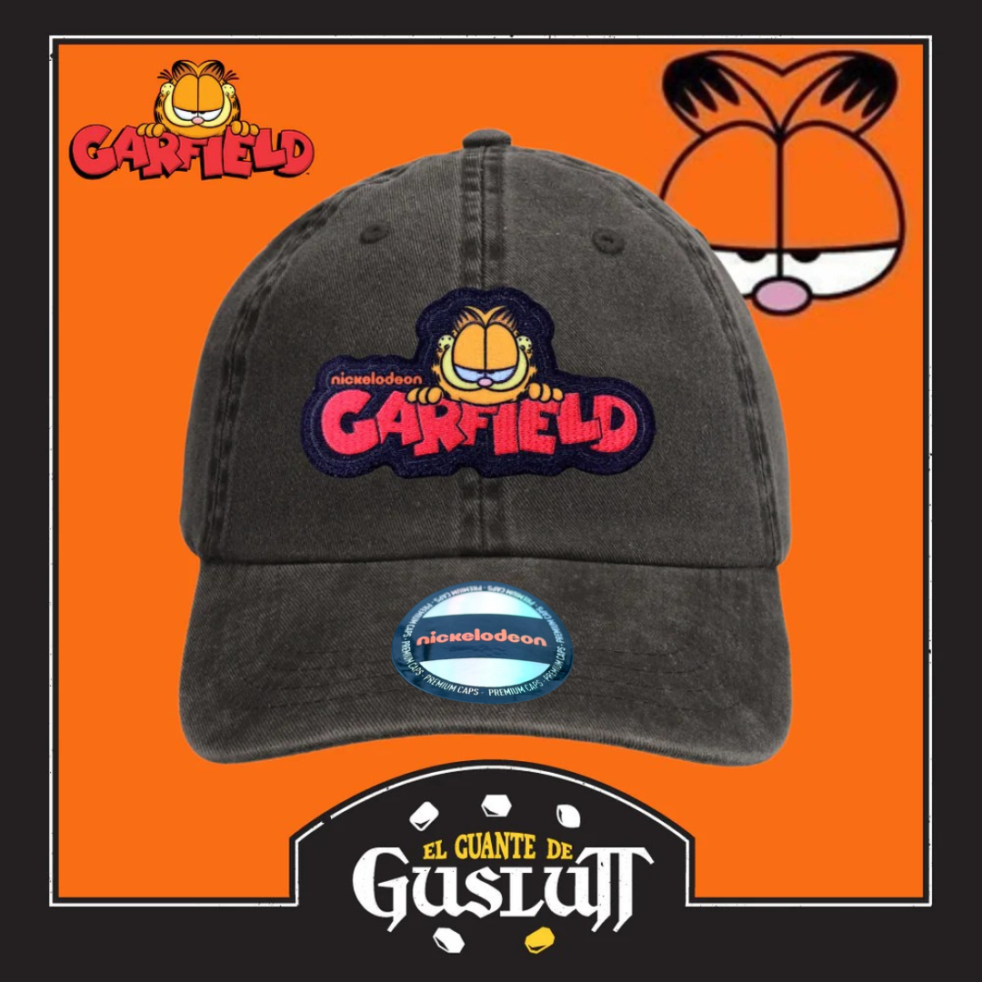 Gorra Garfield Logo Gris Tipo Deslavada