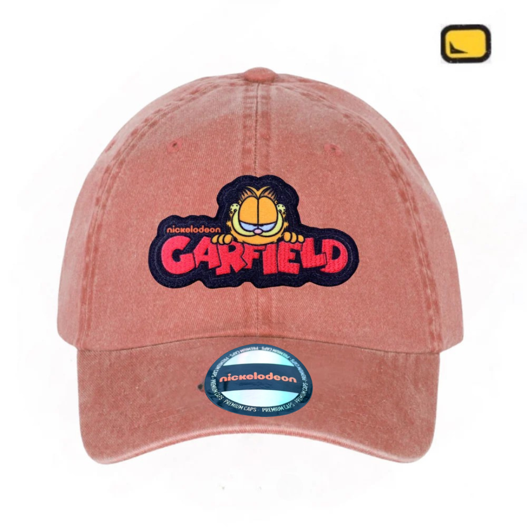 Gorra Garfield Logo Naranja Tipo Deslavada